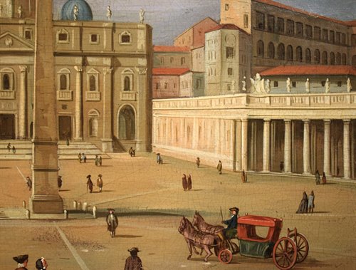 Coppia vedute di Venezia e Roma